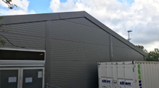 temporary warehouse walls and roof